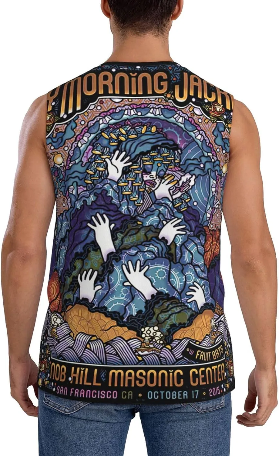 My Music Morning Jacket Men's Quick Dry Workout Tank Tops Sleeveless Moisture Wicking Muscle T-Shirts Breathable Vest