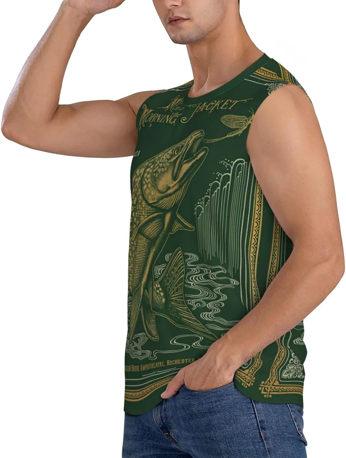 My Music Morning Jacket Men's Quick Dry Workout Tank Tops Sleeveless Moisture Wicking Muscle T-Shirts Breathable Vest