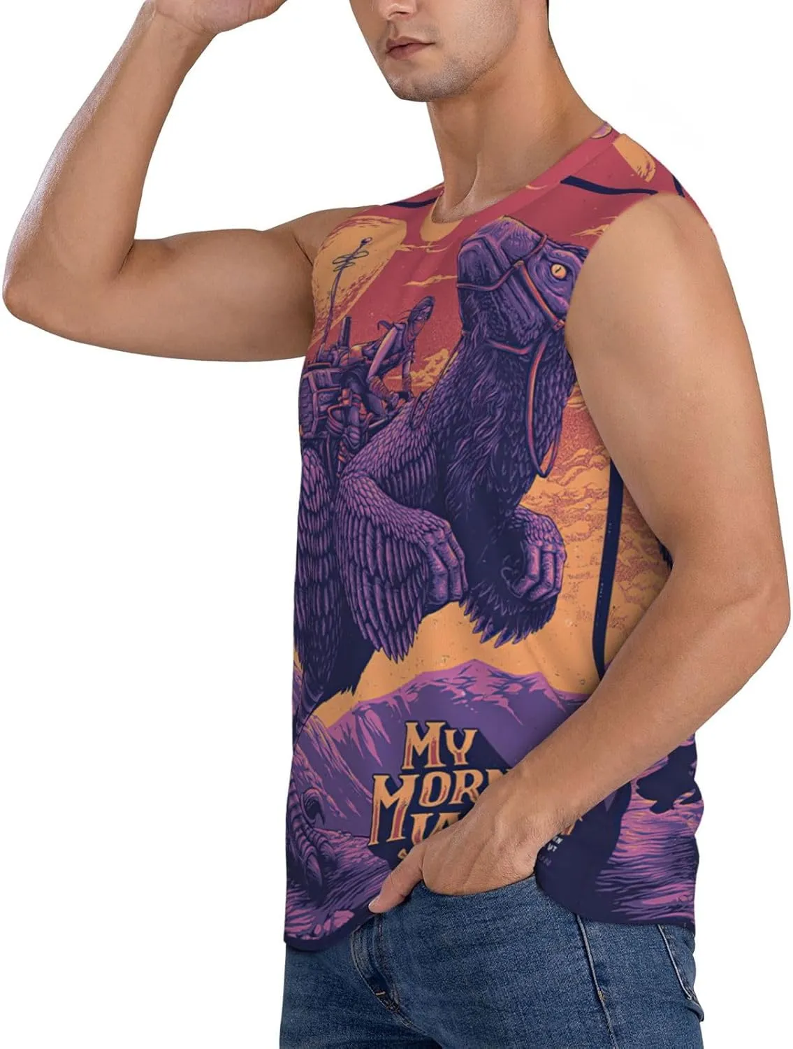 My Music Morning Jacket Men's Quick Dry Workout Tank Tops Sleeveless Moisture Wicking Muscle T-Shirts Breathable Vest