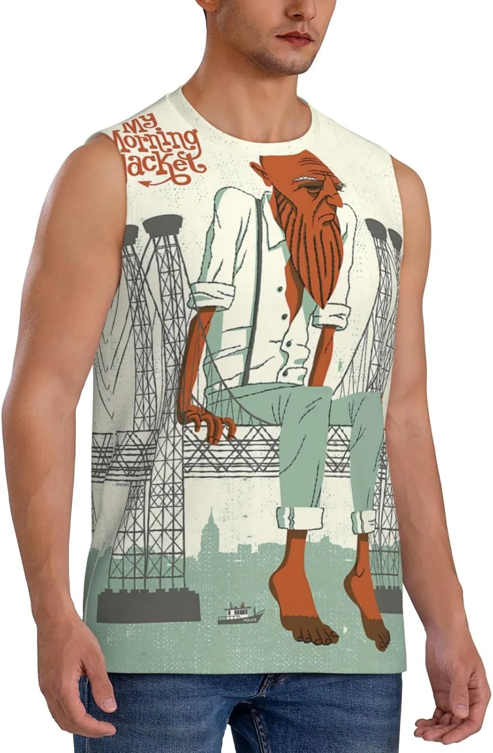 My Music Morning Jacket Men's Quick Dry Workout Tank Tops Sleeveless Moisture Wicking Muscle T-Shirts Breathable Vest