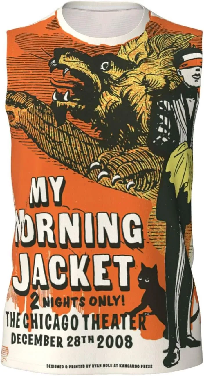My Music Morning Jacket Men's Quick Dry Workout Tank Tops Sleeveless Moisture Wicking Muscle T-Shirts Breathable Vest