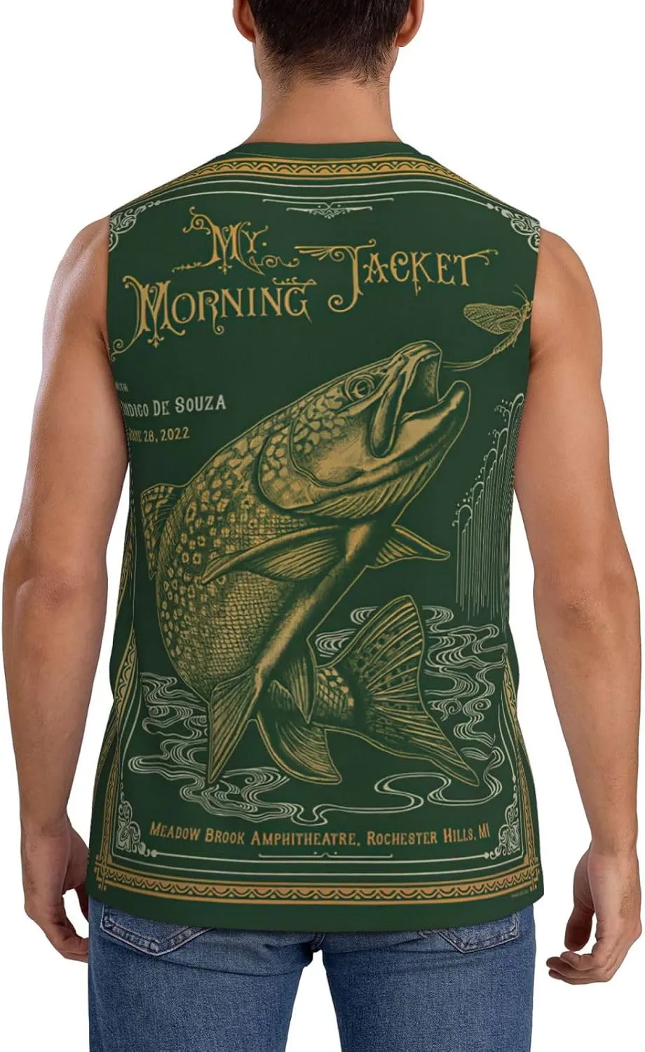 My Music Morning Jacket Men's Quick Dry Workout Tank Tops Sleeveless Moisture Wicking Muscle T-Shirts Breathable Vest