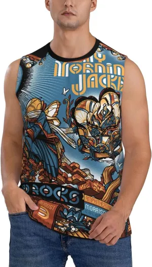 My Music Morning Jacket Men's Quick Dry Workout Tank Tops Sleeveless Moisture Wicking Muscle T-Shirts Breathable Vest