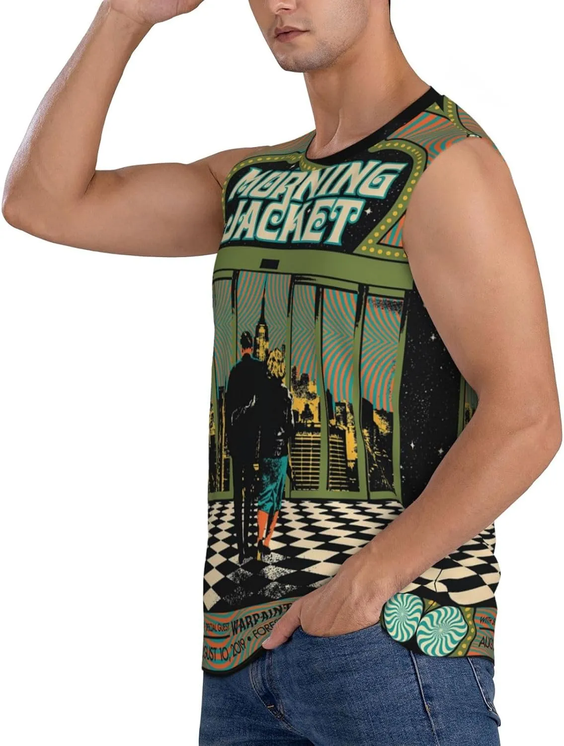 My Music Morning Jacket Men's Quick Dry Workout Tank Tops Sleeveless Moisture Wicking Muscle T-Shirts Breathable Vest