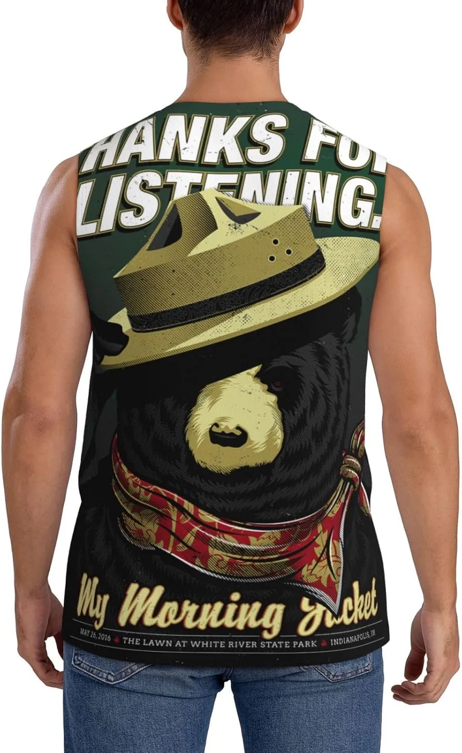 My Music Morning Jacket Men's Quick Dry Workout Tank Tops Sleeveless Moisture Wicking Muscle T-Shirts Breathable Vest
