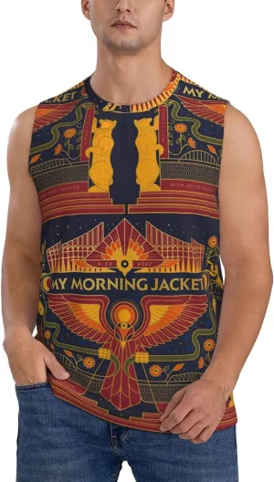 My Music Morning Jacket Men's Quick Dry Workout Tank Tops Sleeveless Moisture Wicking Muscle T-Shirts Breathable Vest