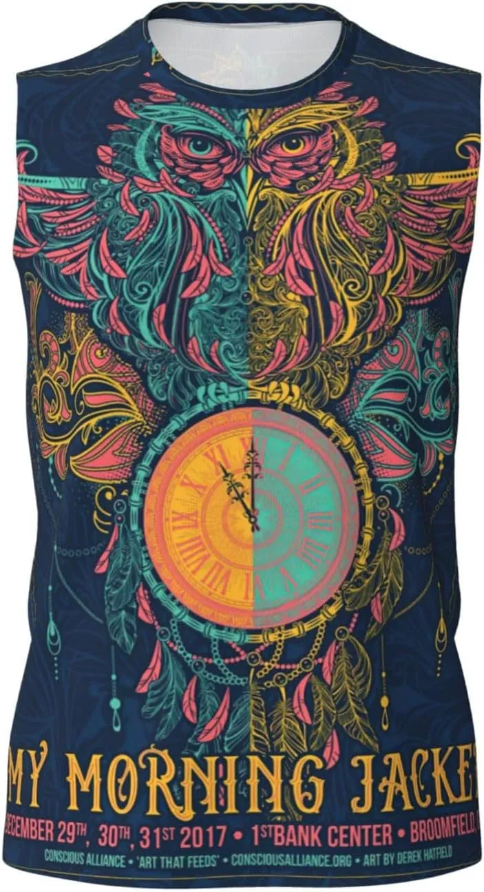My Music Morning Jacket Men's Quick Dry Workout Tank Tops Sleeveless Moisture Wicking Muscle T-Shirts Breathable Vest
