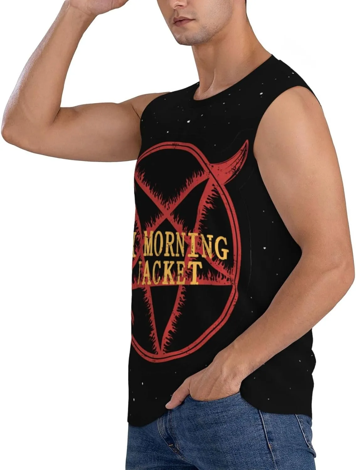 My Music Morning Jacket Men's Quick Dry Workout Tank Tops Sleeveless Moisture Wicking Muscle T-Shirts Breathable Vest
