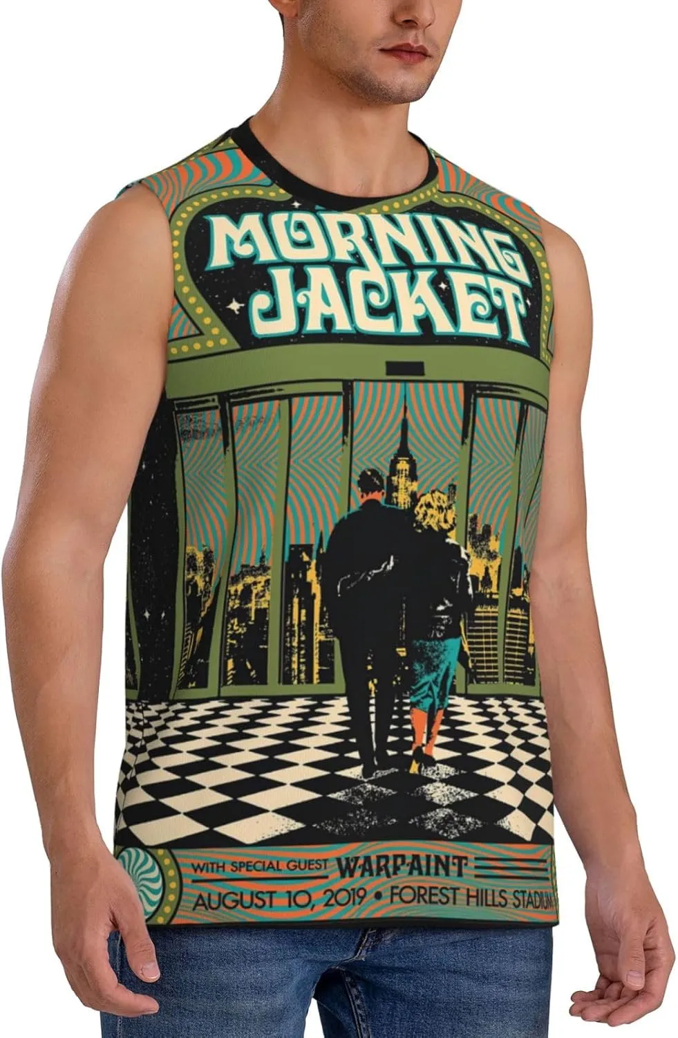 My Music Morning Jacket Men's Quick Dry Workout Tank Tops Sleeveless Moisture Wicking Muscle T-Shirts Breathable Vest