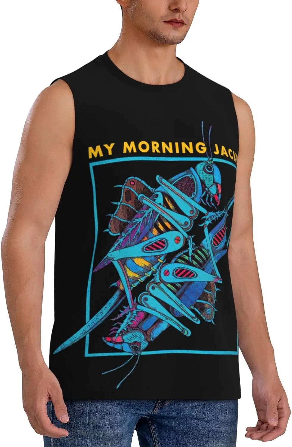My Music Morning Jacket Men's Quick Dry Workout Tank Tops Sleeveless Moisture Wicking Muscle T-Shirts Breathable Vest