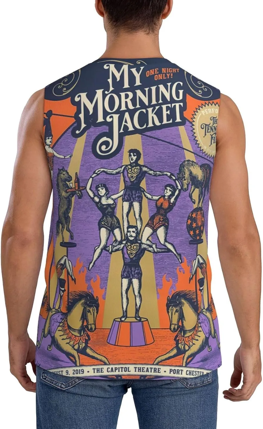 My Music Morning Jacket Men's Quick Dry Workout Tank Tops Sleeveless Moisture Wicking Muscle T-Shirts Breathable Vest