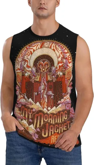 My Music Morning Jacket Men's Quick Dry Workout Tank Tops Sleeveless Moisture Wicking Muscle T-Shirts Breathable Vest