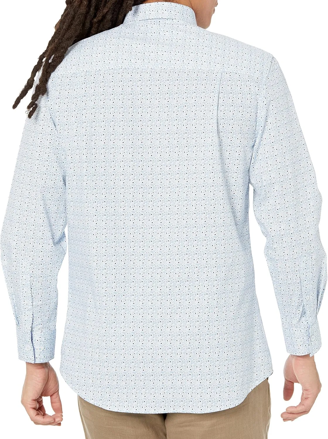 Nick Graham Long Sleeve Solid Traveler Dress Shirt for Men, Wrinkle Free Men’s Dress Shirt with Performance Fabric