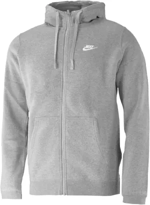 Nike Men's Sportswear Full Zip Club Hoodie, Dark Grey Heather/Dark Grey Heather/White, Large