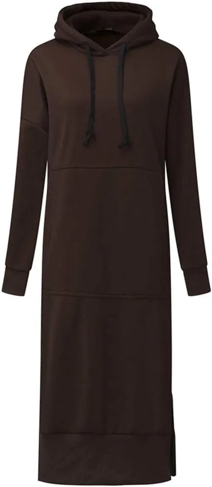 Oversized Hoodie Dress for Women Oversized Casual Hooded Pullover Long Sleeve Drawstring Hoodies Dress Pockets