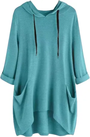 Oversized Hoodie Dress Women Long Sweatshirt Hooded Dress with Pockets Oversized Casual Pullover