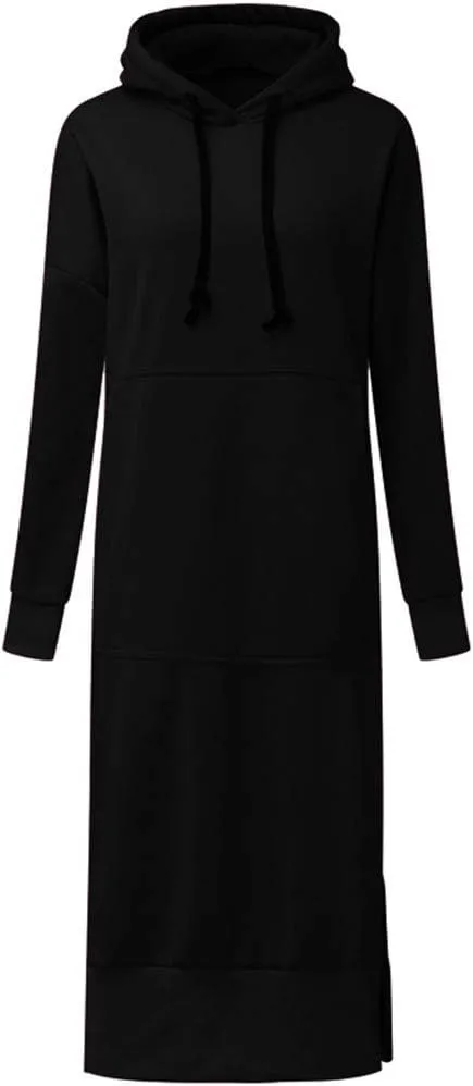 Oversized Hoodie Dress Women Long Sweatshirt Hooded Dress with Pockets Oversized Casual Pullover