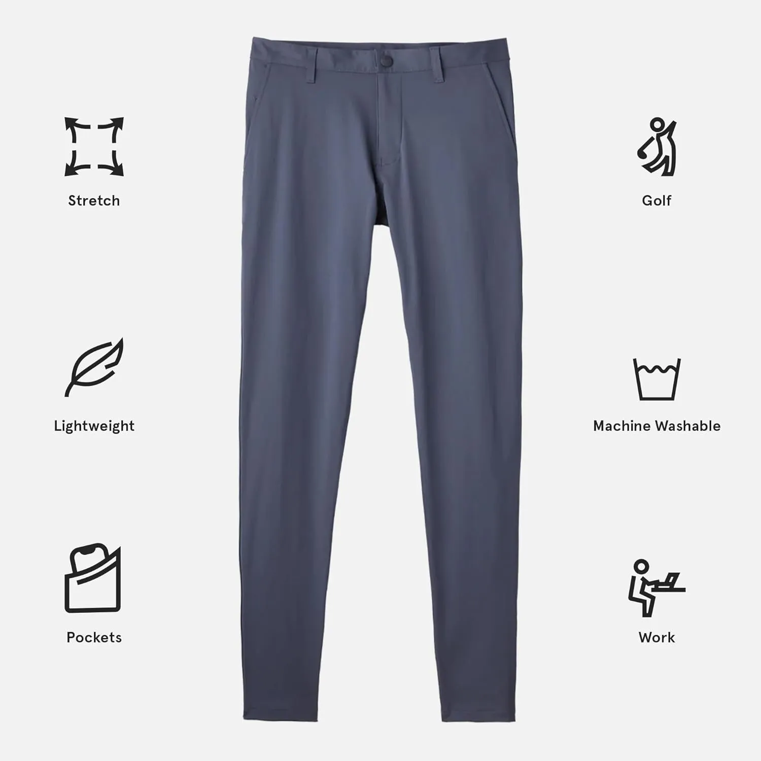 Rhone Commuter Skinny Men's Pants, Ultra Slim-Fit Mens Dress Pants, Stretch Fabric, Work Pants for Men, Wrinkle Resistant