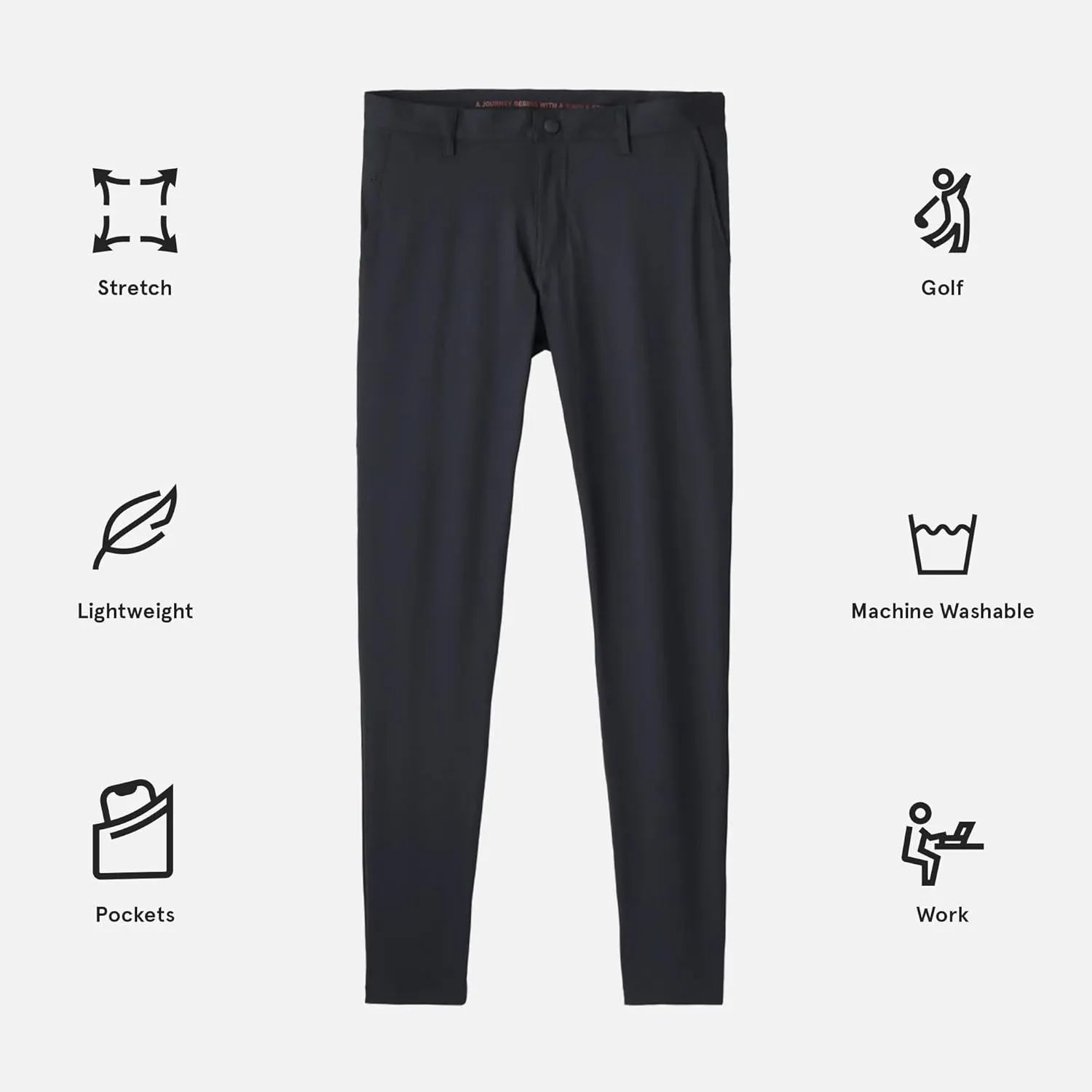 Rhone Commuter Skinny Men's Pants, Ultra Slim-Fit Mens Dress Pants, Stretch Fabric, Work Pants for Men, Wrinkle Resistant
