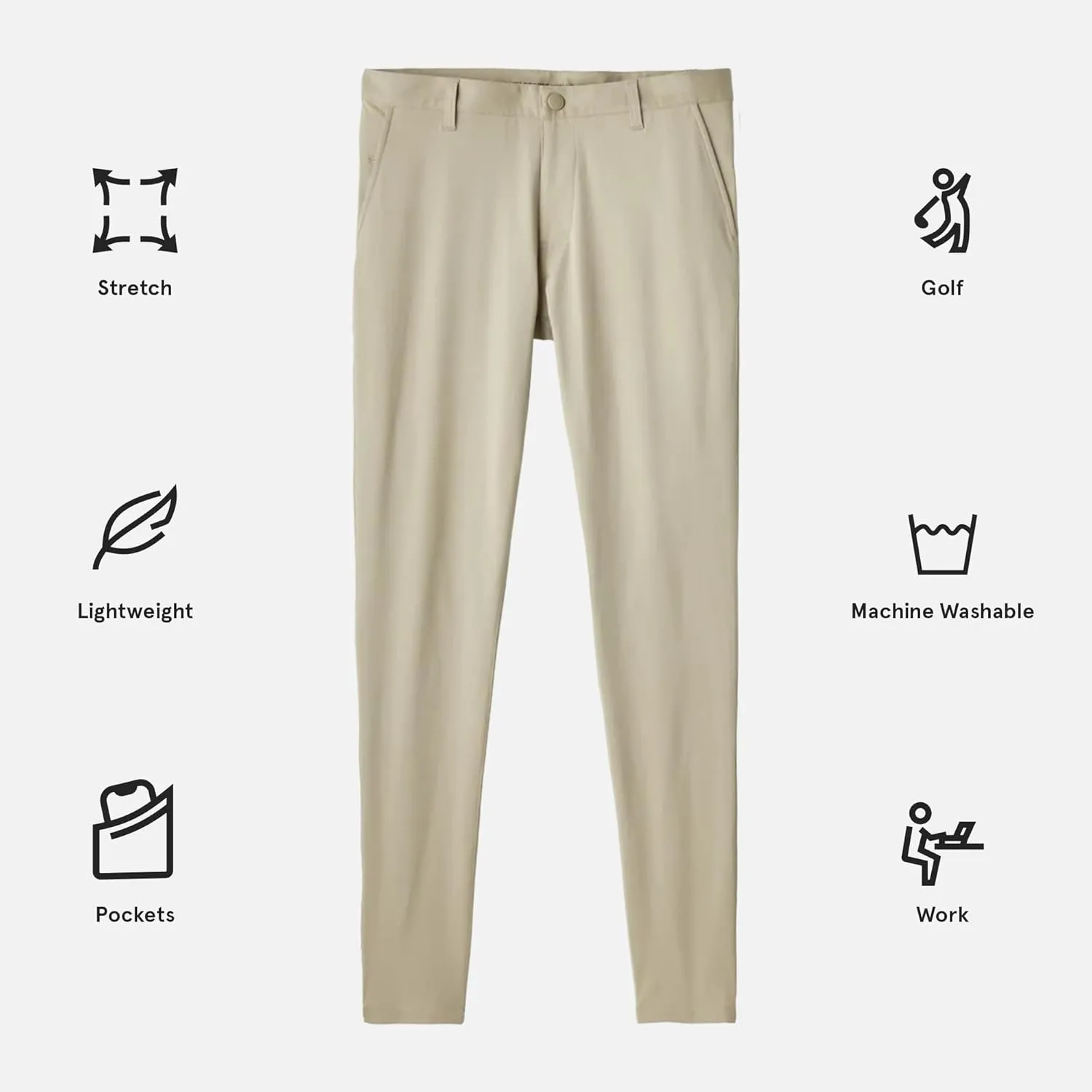 Rhone Commuter Skinny Men's Pants, Ultra Slim-Fit Mens Dress Pants, Stretch Fabric, Work Pants for Men, Wrinkle Resistant