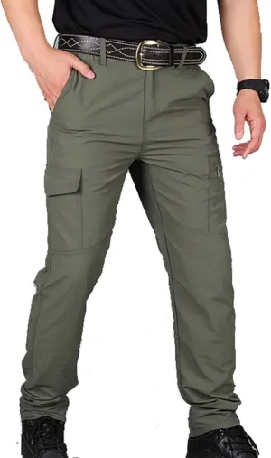 Rivccku Casual Tactical Pants for Men Outdoor Cargo Trouser Multi Pockets Combat Work Pants