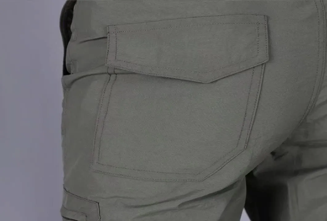 Rivccku Casual Tactical Pants for Men Outdoor Cargo Trouser Multi Pockets Combat Work Pants