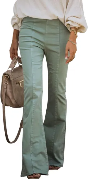 Sidefeel Women's Flare Jeans Strenchy Elastic High Waisted Bell Bottom Bootcut Denim Pants