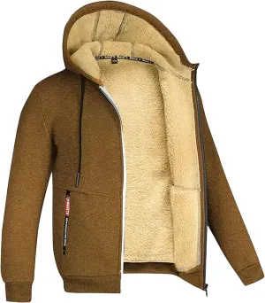 Solid Pocket Zipper Fly Men's Cotton Fleece Jacket Vintage Print Christmas Jackets Sherpa Quilted Lined Shirt