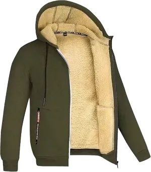 Solid Pocket Zipper Fly Men's Cotton Fleece Jacket Vintage Print Christmas Jackets Sherpa Quilted Lined Shirt