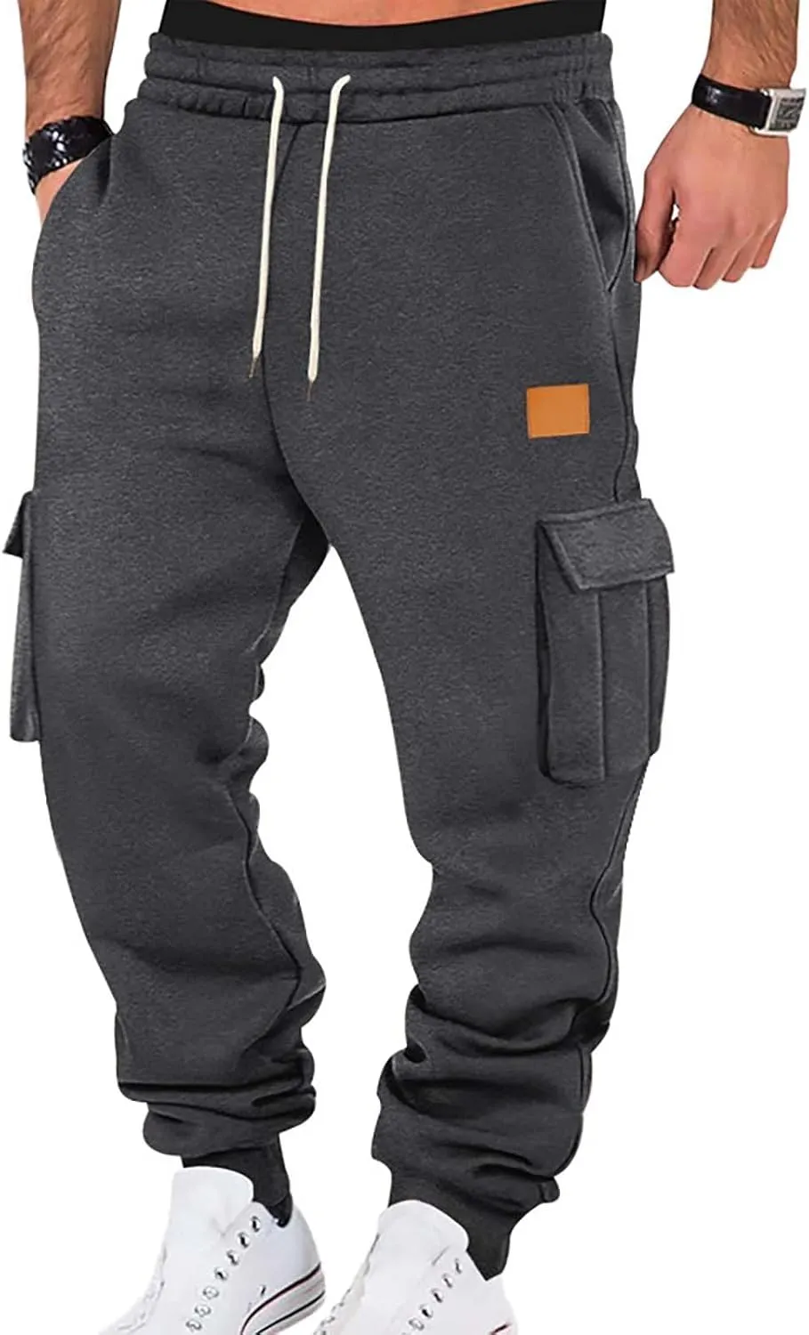Sports Pants for Men Athletic Lightweight Hiking Camping Drawstring Tapered Running Breathable Joggers