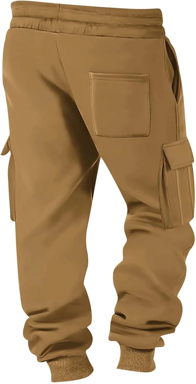 Sports Pants for Men Athletic Lightweight Hiking Camping Drawstring Tapered Running Breathable Joggers
