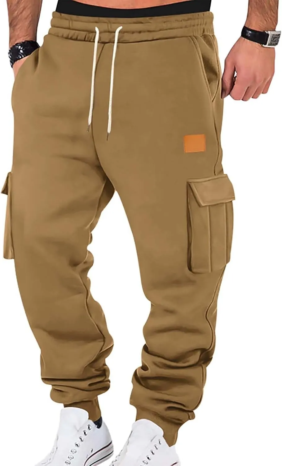 Sports Pants for Men Athletic Lightweight Hiking Camping Drawstring Tapered Running Breathable Joggers