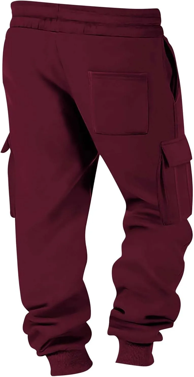 Sports Pants for Men Athletic Lightweight Hiking Camping Drawstring Tapered Running Breathable Joggers