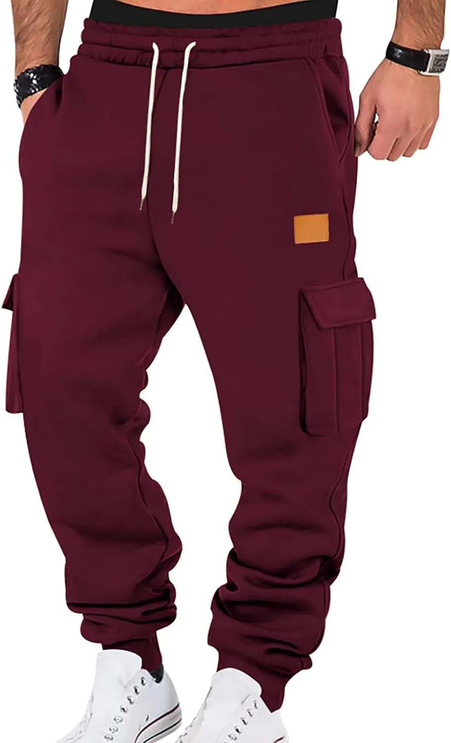 Sports Pants for Men Athletic Lightweight Hiking Camping Drawstring Tapered Running Breathable Joggers