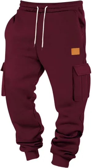 Sports Pants for Men Athletic Lightweight Hiking Camping Drawstring Tapered Running Breathable Joggers