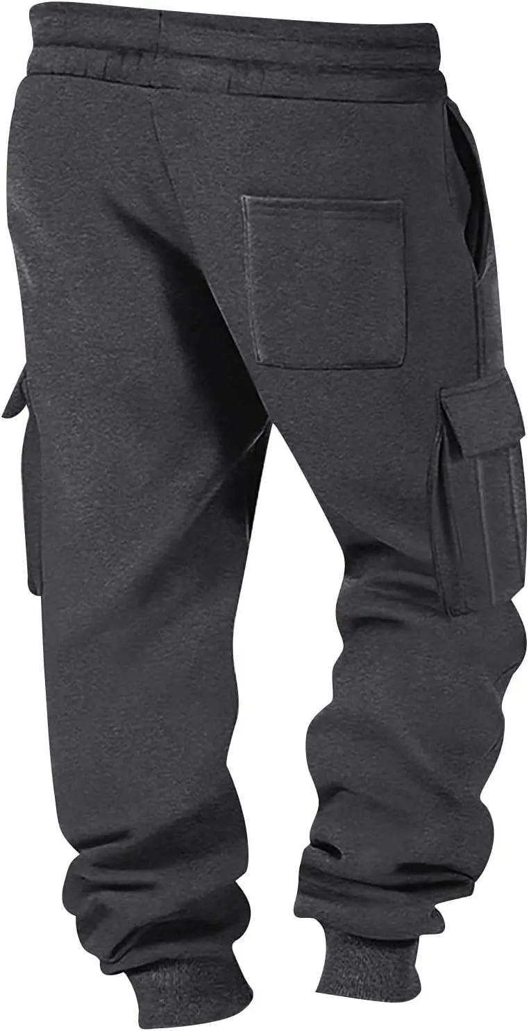 Sports Pants for Men Athletic Lightweight Hiking Camping Drawstring Tapered Running Breathable Joggers