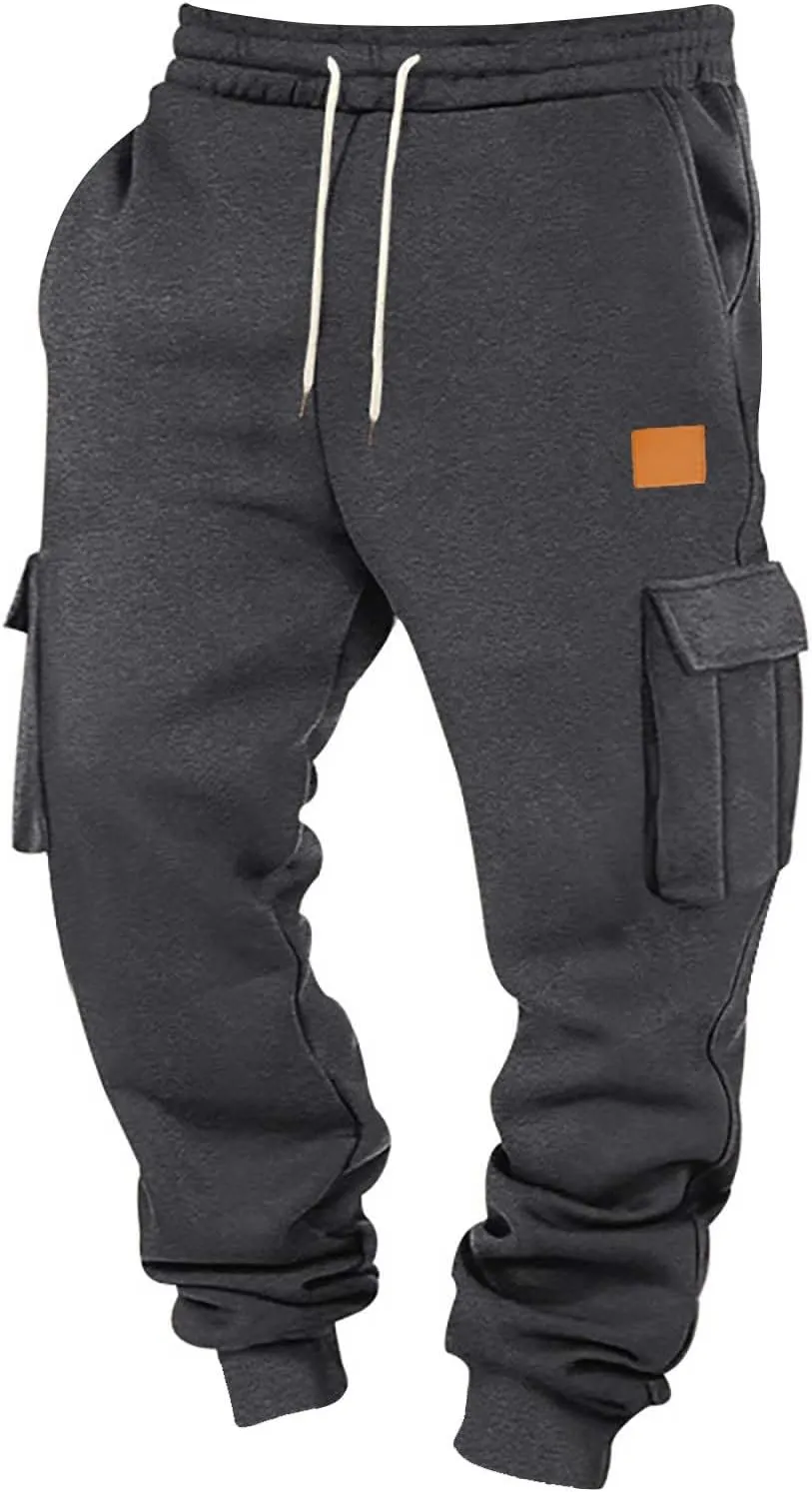 Sports Pants for Men Athletic Lightweight Hiking Camping Drawstring Tapered Running Breathable Joggers