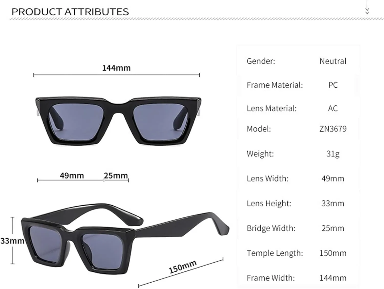 Square Commuter Men Sunglasses Outdoor Vacation Shopping Women Commuter Sun Glasses