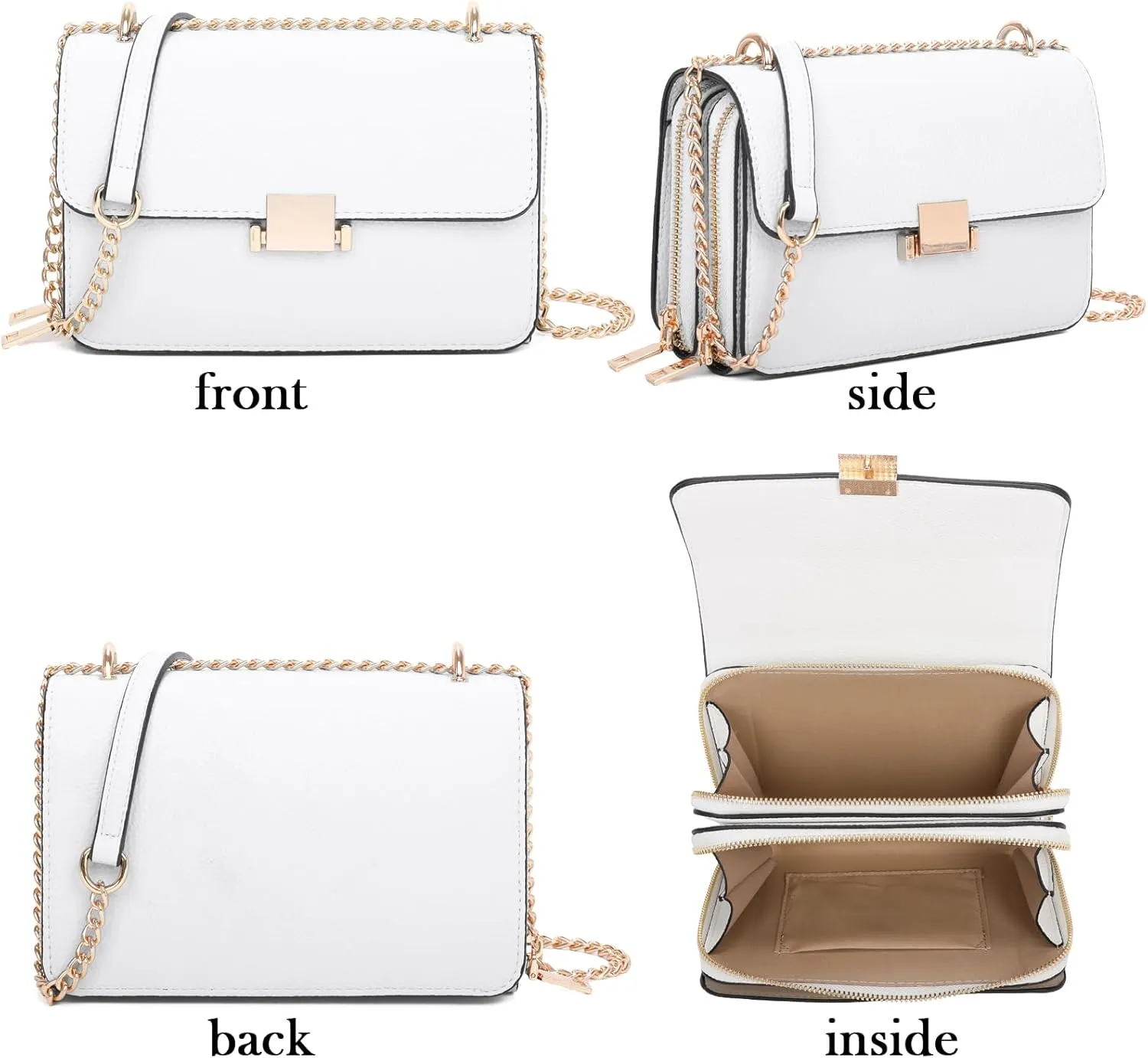 Square Shoulder Bags for Women Chain Strap Crossbody Bag Medium Leather Evening Bag for Women Satchel Handbags