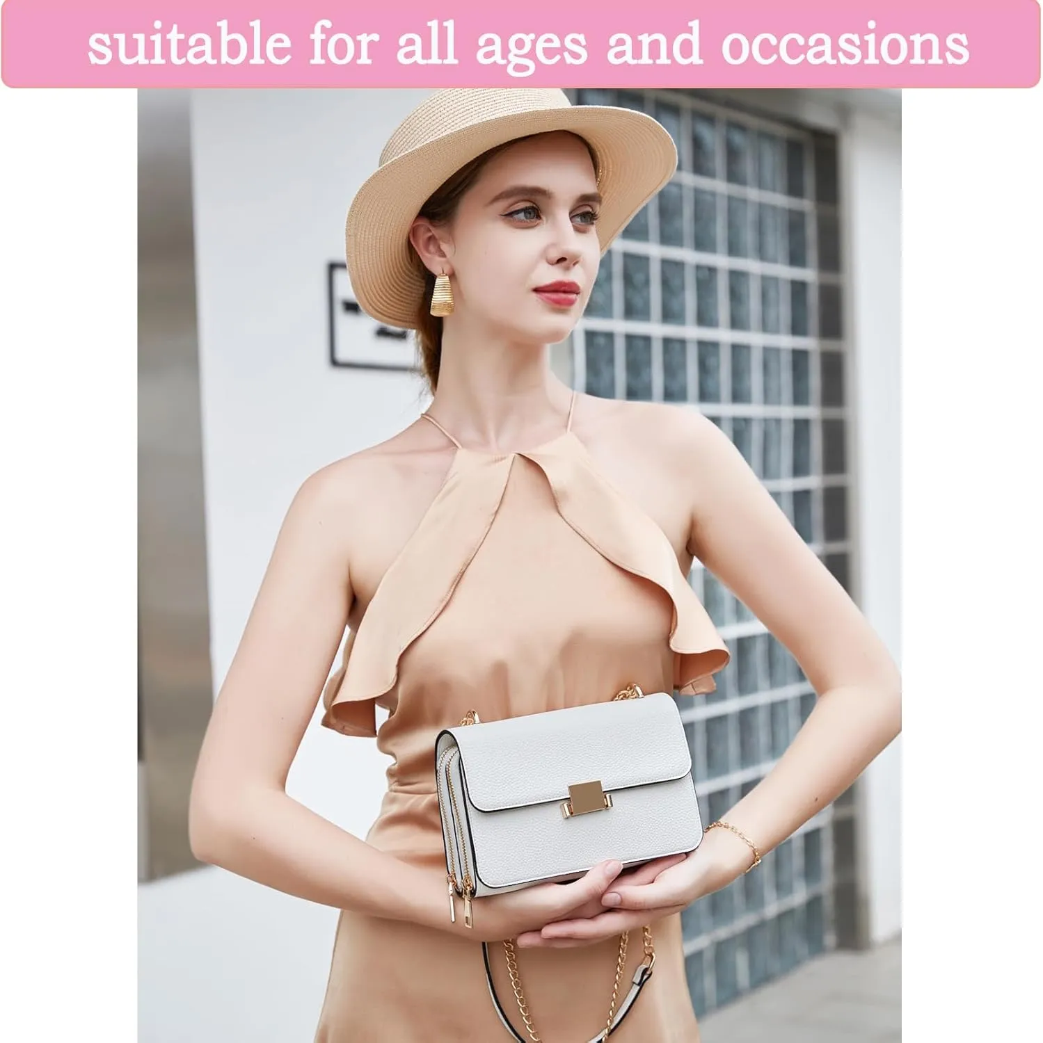 Square Shoulder Bags for Women Chain Strap Crossbody Bag Medium Leather Evening Bag for Women Satchel Handbags