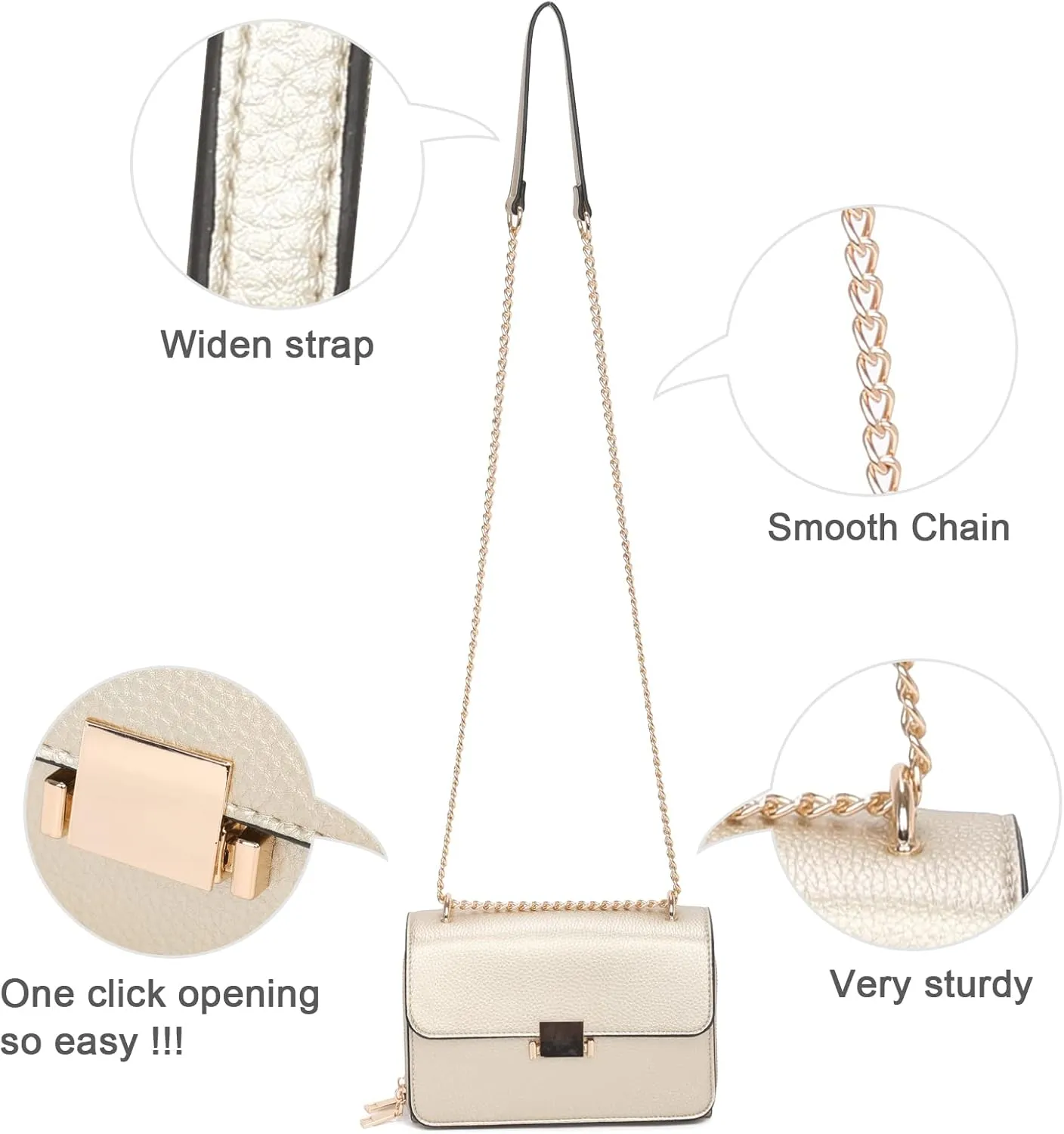 Square Shoulder Bags for Women Chain Strap Crossbody Bag Medium Leather Evening Bag for Women Satchel Handbags