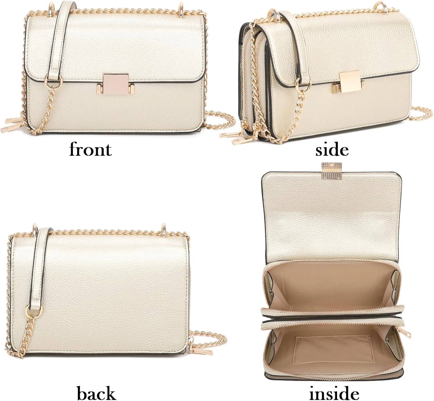 Square Shoulder Bags for Women Chain Strap Crossbody Bag Medium Leather Evening Bag for Women Satchel Handbags