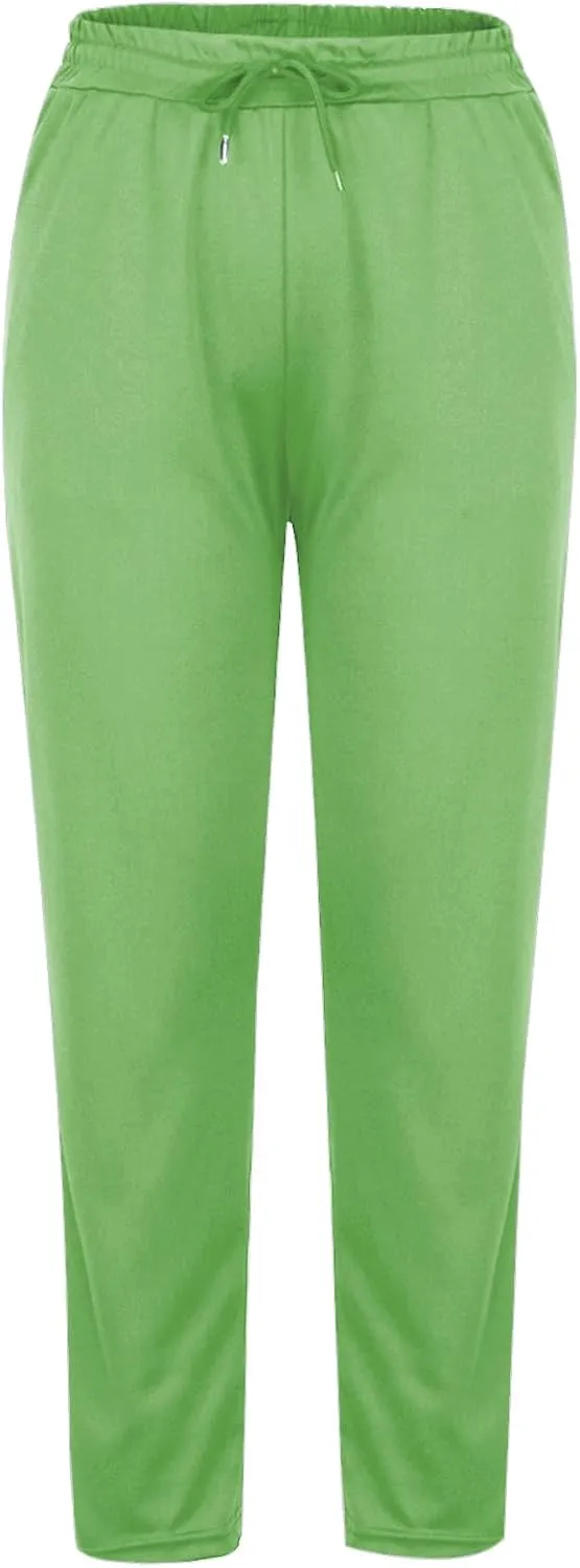 Straight Leg Pants for Women Casual Elastic Waist Drawstring Yoga Pants with Pockets Workout Running Sweatpants