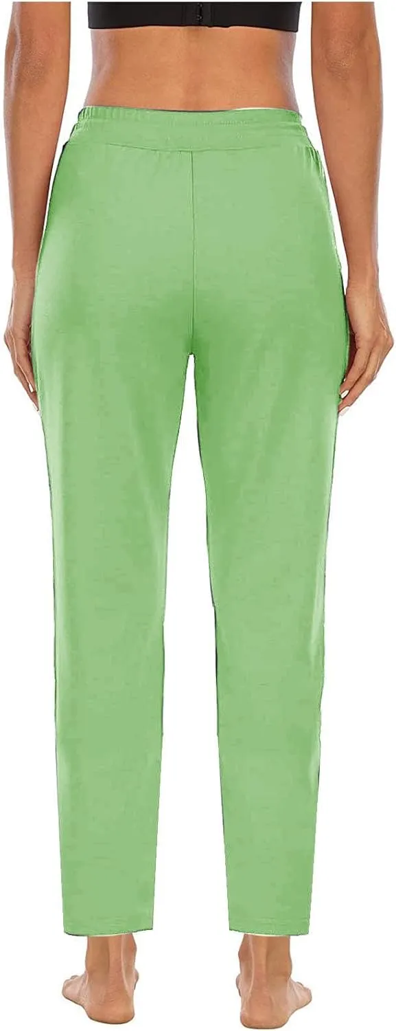 Straight Leg Pants for Women Casual Elastic Waist Drawstring Yoga Pants with Pockets Workout Running Sweatpants