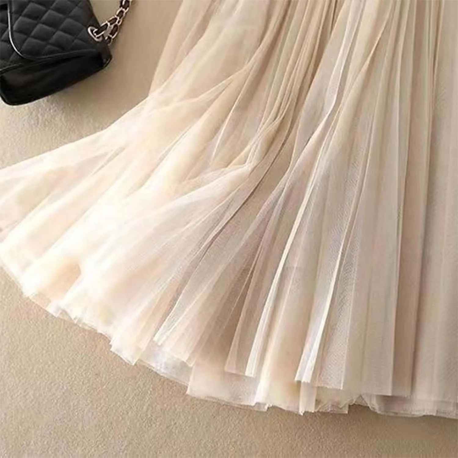 Summer Skirt for Vacation Womens High Elastic Waist Lightweight Sheer A-Line Pleated Flared Maxi Shirts Long Trendy