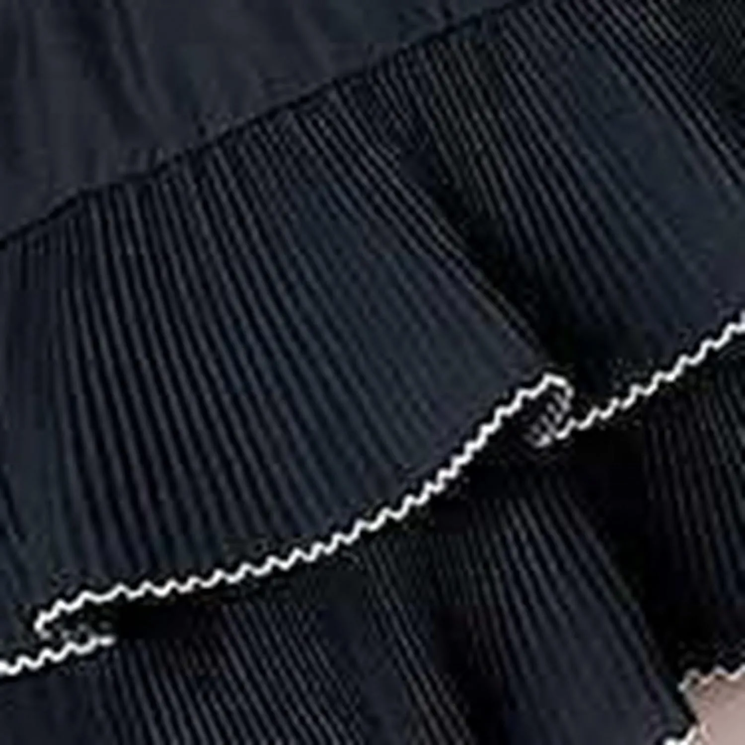 Summer Skirts for Vacation High Elastic Waist Solid Loose Double Ruffle Hem Comfy Casual Pleated Short Skirts for Women