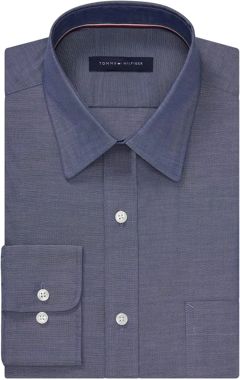 Tommy Hilfiger Men's Dress Shirt Regular Fit Non Iron Solid