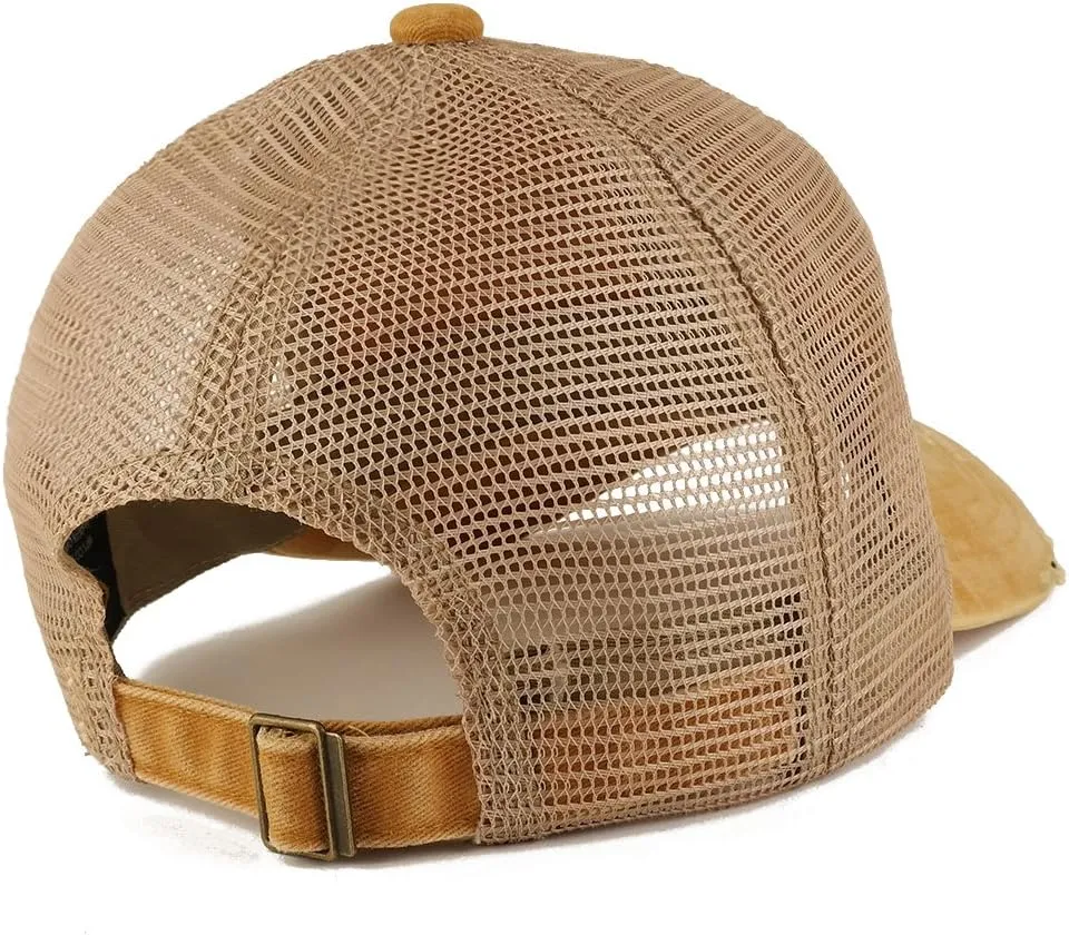 Trendy Apparel Shop Salty Embroidered Washed Front Mesh Back Frayed Bill Cap