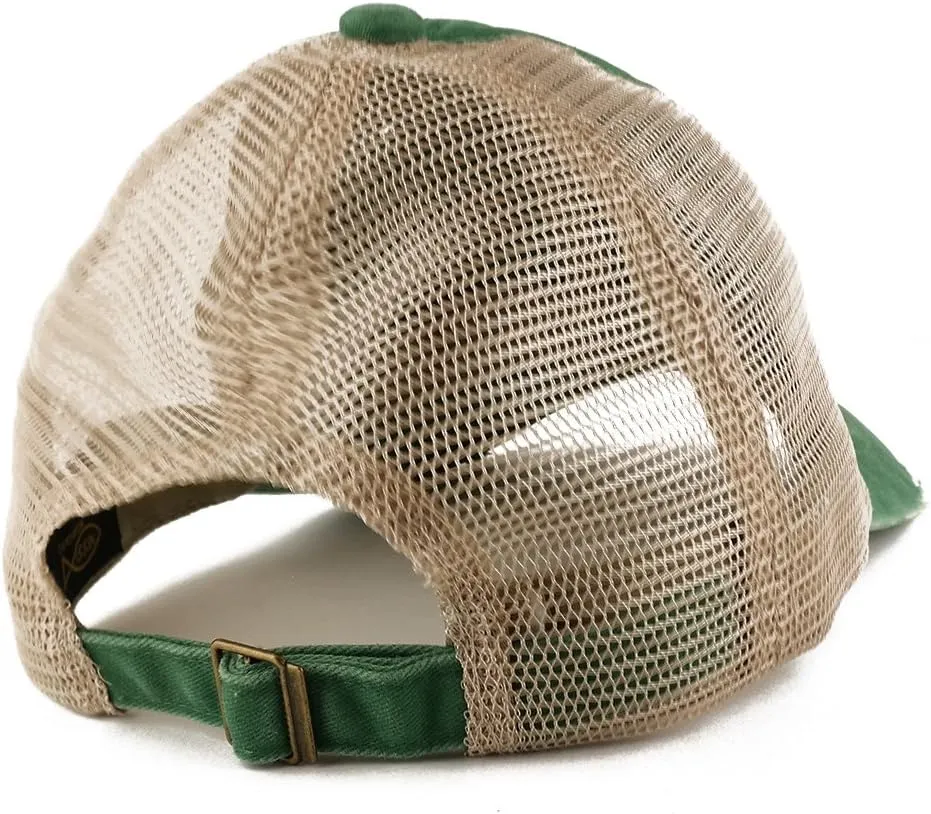 Trendy Apparel Shop Salty Embroidered Washed Front Mesh Back Frayed Bill Cap