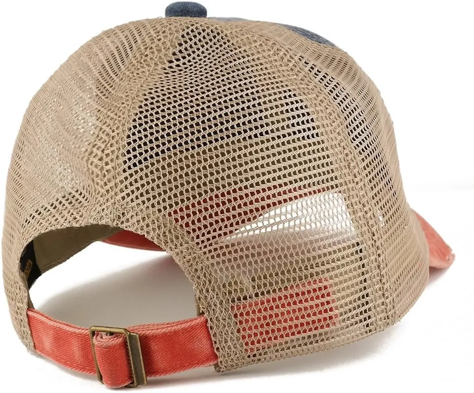 Trendy Apparel Shop Salty Embroidered Washed Front Mesh Back Frayed Bill Cap